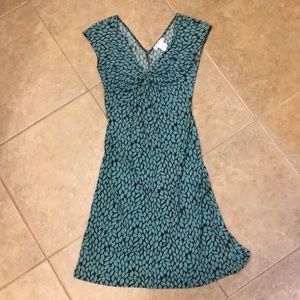 London Times Turquoise and Brown Dress